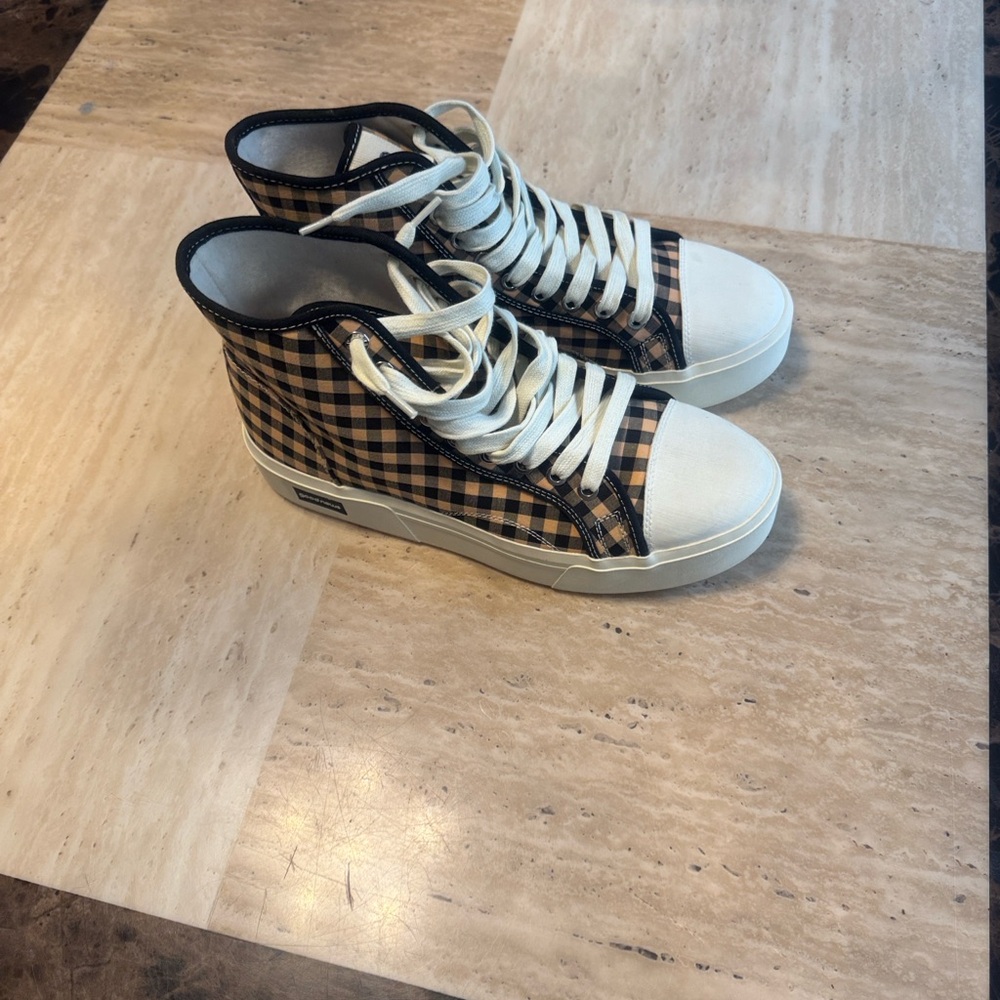Checkered High-Top Sneakers